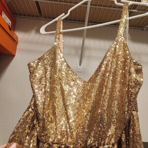 Gold hand sequined gown